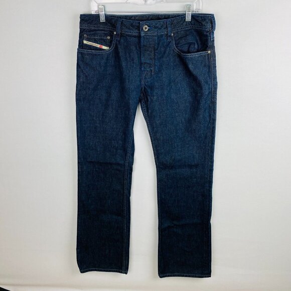 Diesel Industry Mens Jeans Zatiny Regular Bootcut Wash 0088Z Dark Wash Luxury